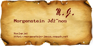 Morgenstein János névjegykártya